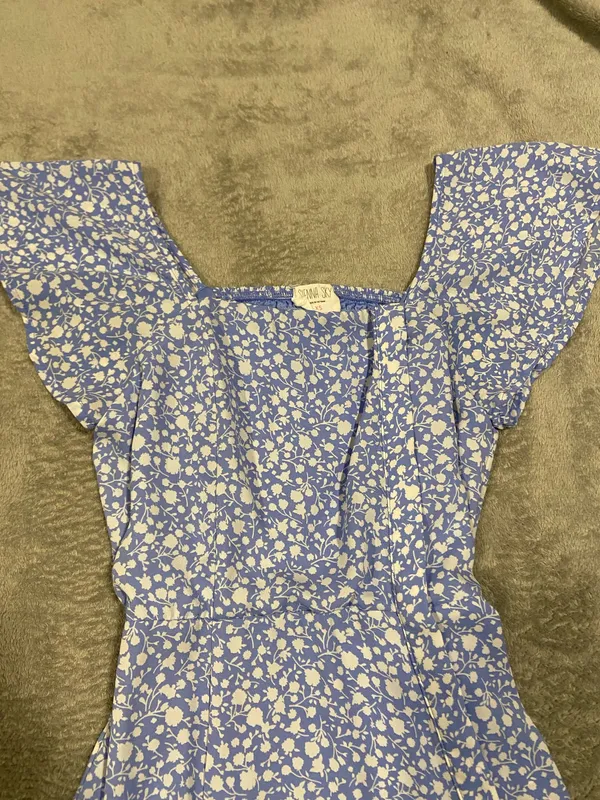 Sienna Sky Pastel Blue Ditsy Floral Mini Summer Dress - Image 3