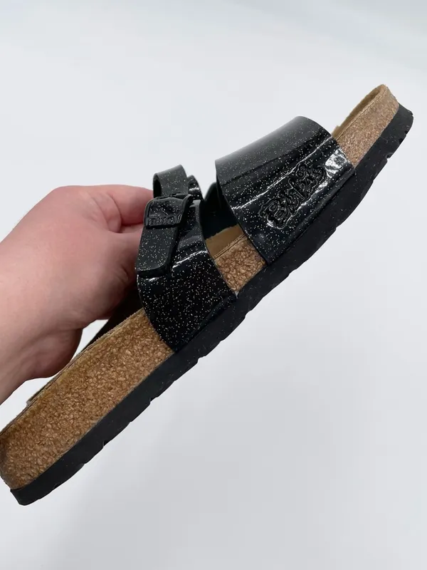 Birkenstock Birki's Double Strap Sandals Black Glitter Jelly Women's Size 8 - Image 8