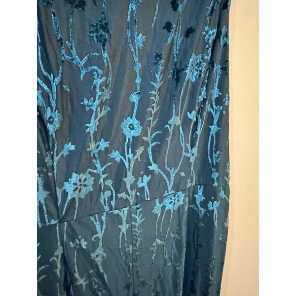 Hutch Floral Velvet Burnout‎ Jumpsuit In Dark Green Size Large Sleeveless - Image 6