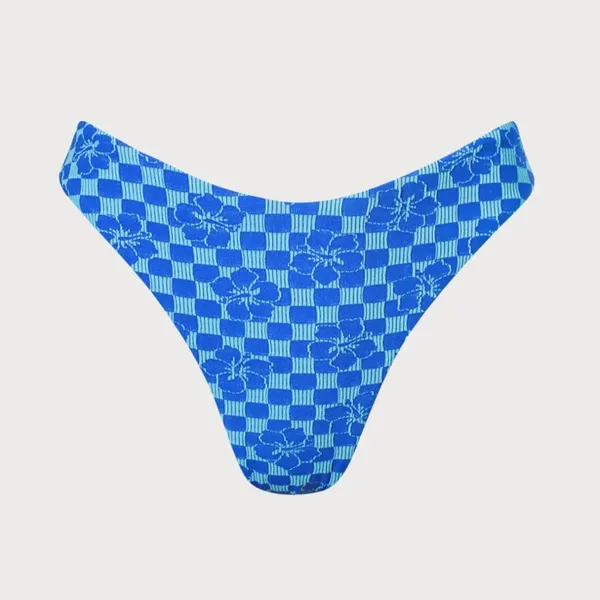 Berlook Blue Plaid Jacquard Underwire Bikini Set - Image 5