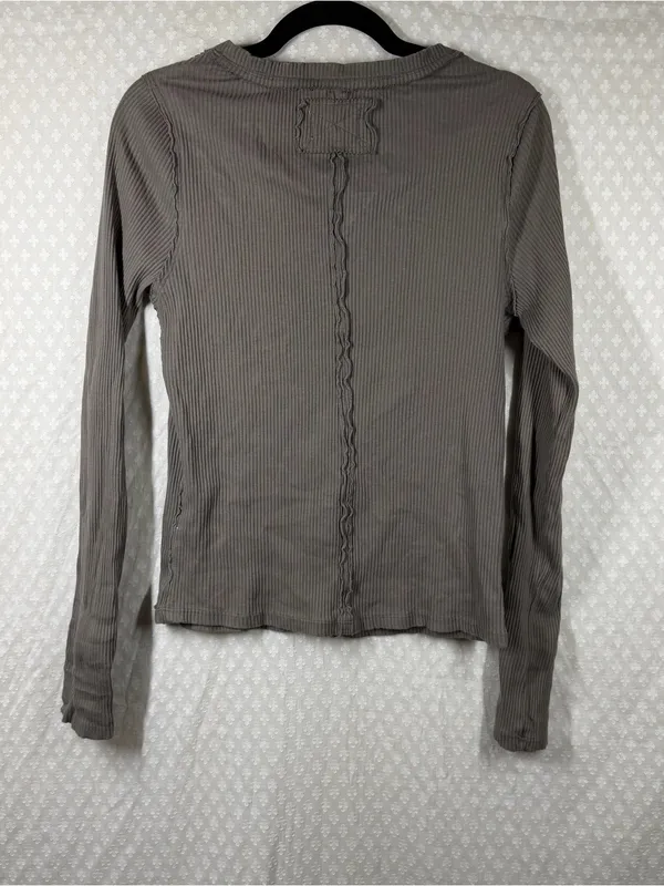 Free People We The Free Green It’s On Cardi Ribbed Button Down Cardigan - Image 5