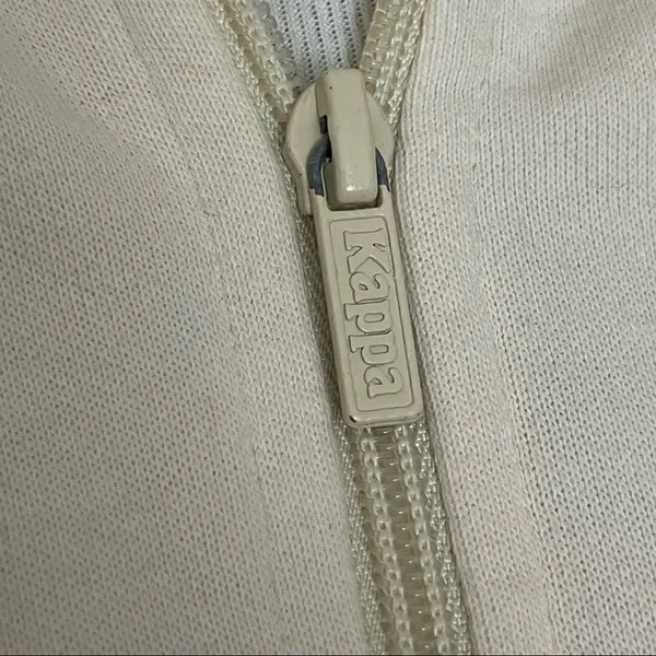 Kappa Cream Cropped Quarter Zip Logo Tape Pullover S - Image 5