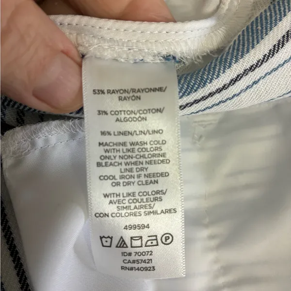 LOFT Striped Blue and White Wide Leg Woman’s Pants NWOT Size 16 - Image 7