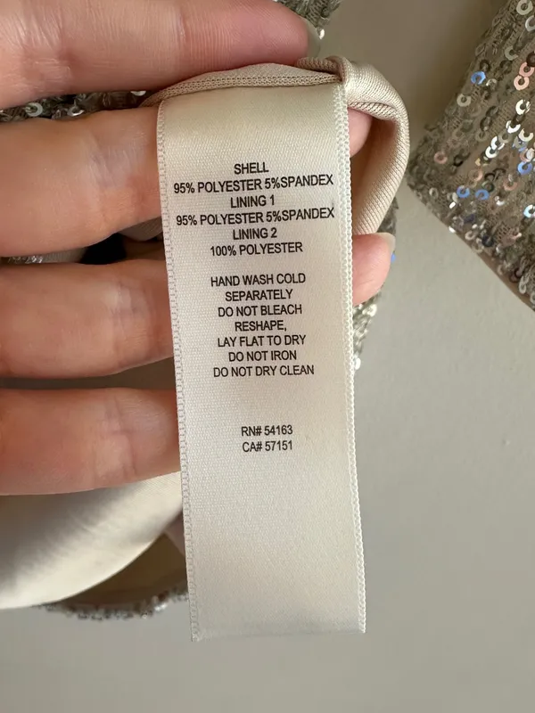 Eliza J Silver Long Sleeve Sequin Mini Dress, Party Cocktail Holiday, Size 4 - Image 11