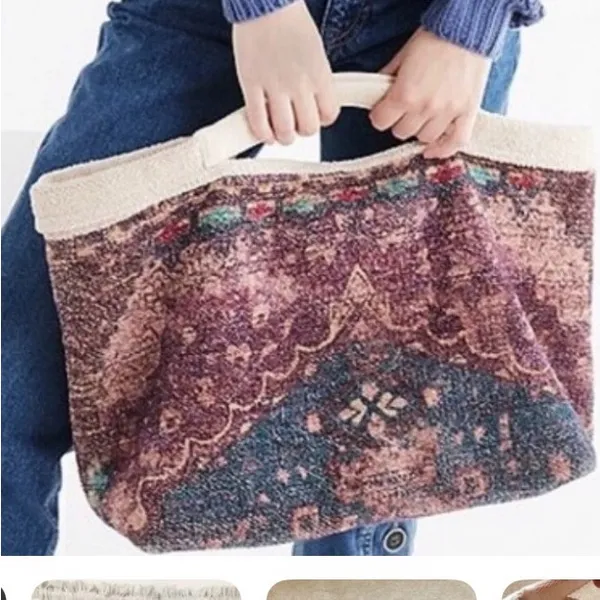 Urban Outfitter Purple Large Chenille Tote Bag. 21 x 12 x 8 - Image 2