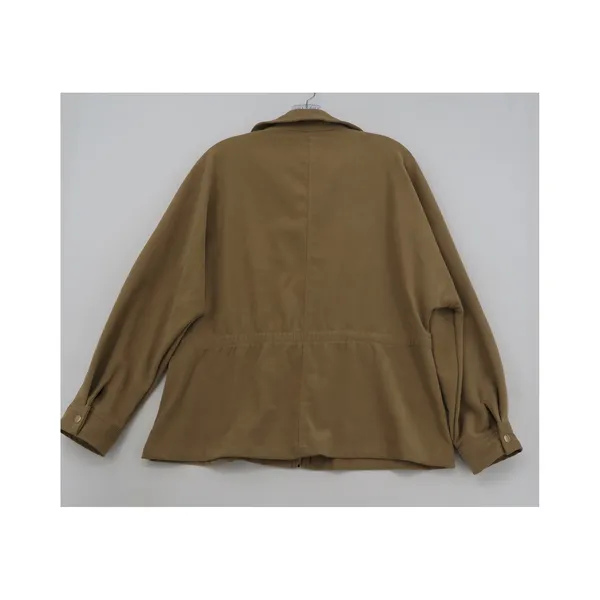 Zara‎ Womens Camel Tan Zip Up Utility Jacket Drawstring Waist Size M - Image 4