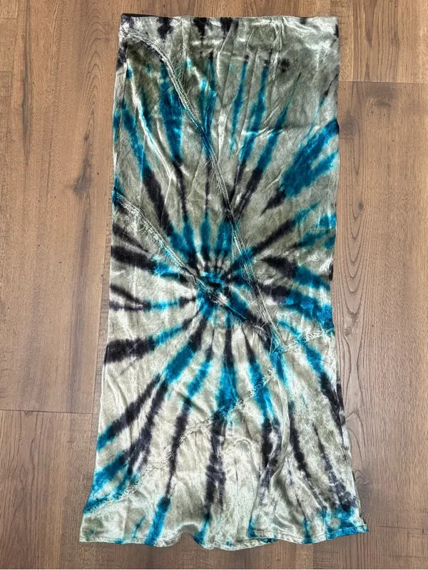 Free People Bali Serious Swagger Tie Dyed Velvet Midi‎ Skirt Pisces Combo Medium - Image 7