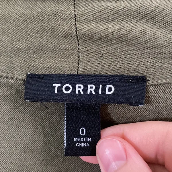 Torrid Light Weight Drape Front Anorak in deep Depths color size 0X or 12 - Image 9
