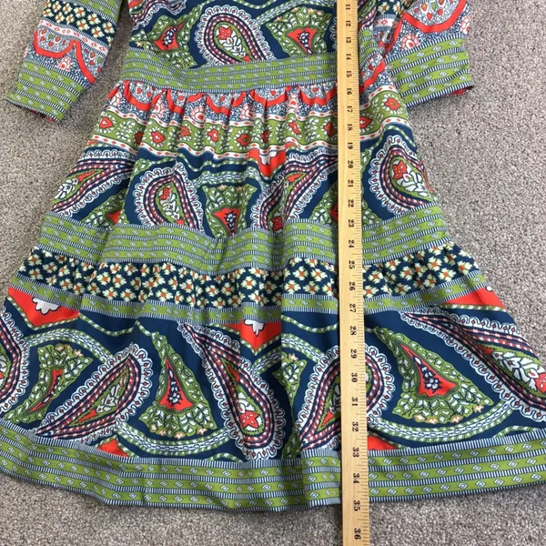 Gretchen Scott Paisley Park Dress XS‎ Square Neck Boho Midi Resort Preppy Artsy - Image 6