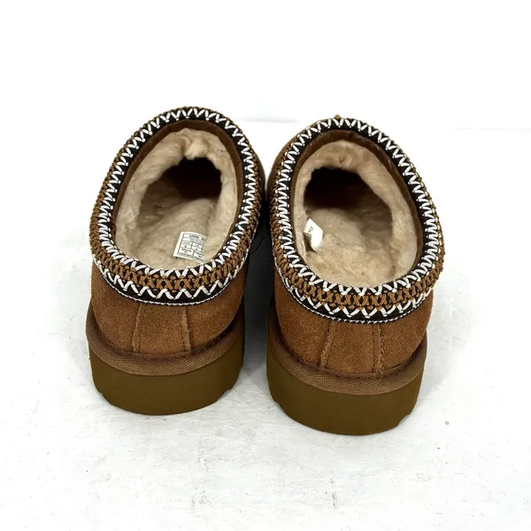 UGG Tasman Slippers Chestnut Brown Suede Shearling Mule Women's Size 6 Shoes - Image 2