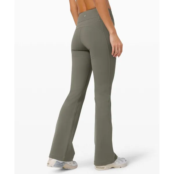 Lululemon Groove Nulu High Rise Flared Pant Grey Sage Green 32" Gym Yoga Women 4 - Image 2