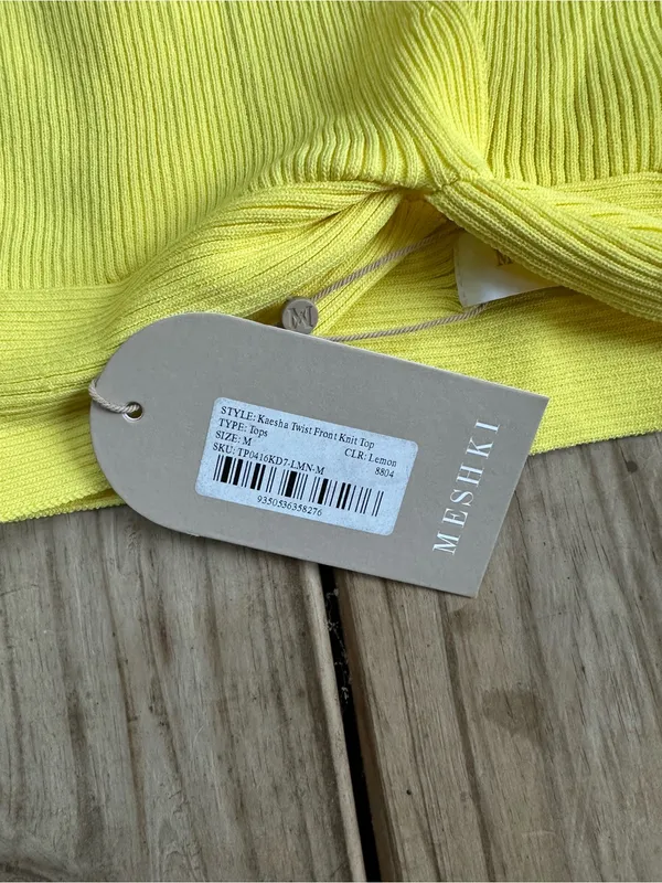 NWT Meshki Kaesha crop top yellow medium - Image 3