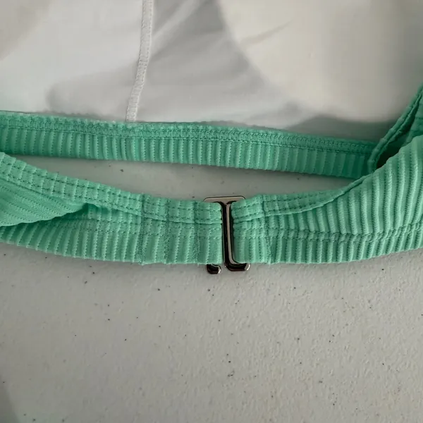 Halara Bikini Set Womens Small Ribbed Crossover High Waist Mint Green - Image 7