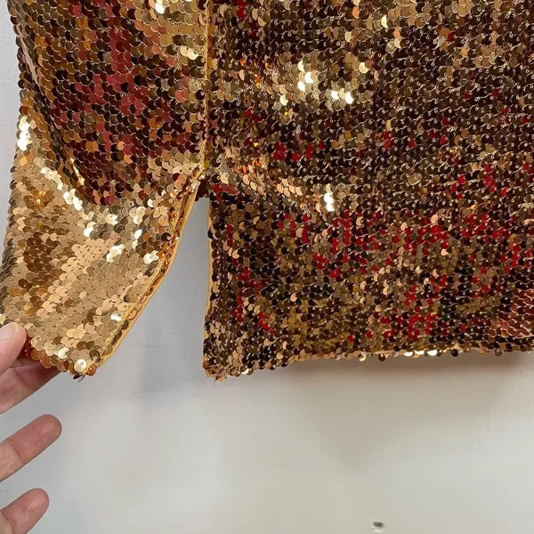 ASOS Bronze Copper Metallic Sequin Scoop Shimmer Sparkly Mini Dress women 14 new - Image 5
