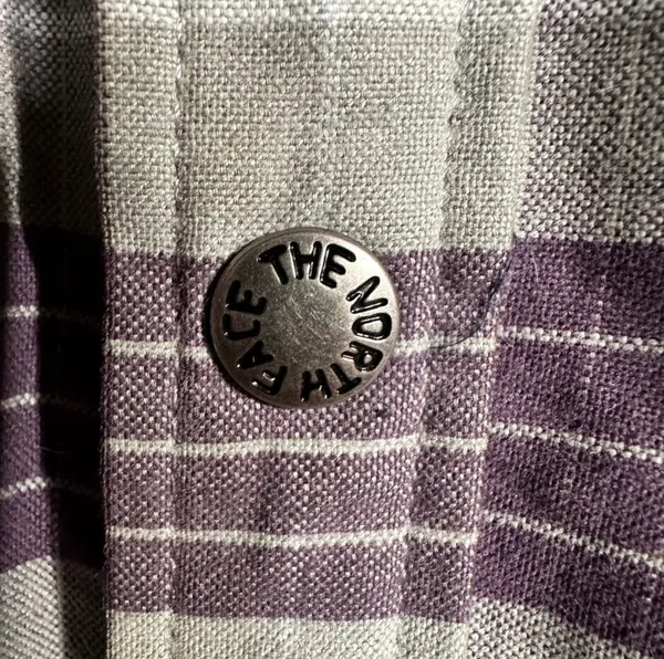 The North Face men’s purple and grey plaid insulated flannel - Image 6