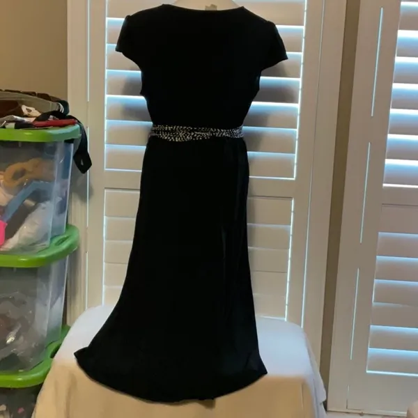 Merona Black A-line Midi Dress with Flutter Sleeves - Image 5