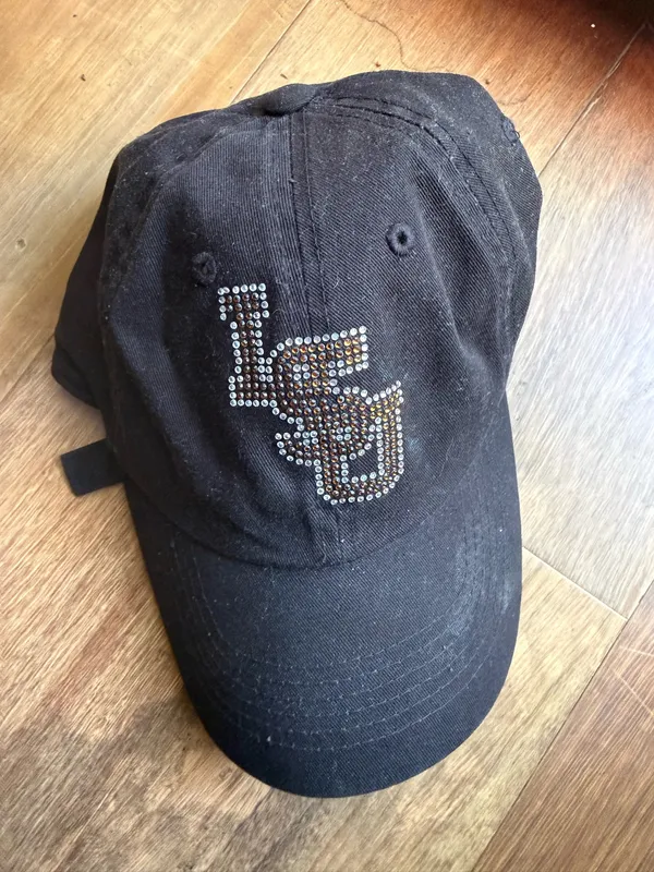 LSU Rhinestone Baseball Cap Gold - Image 2