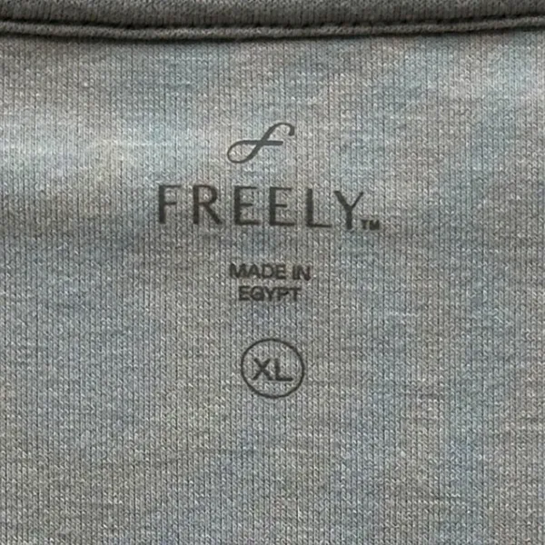 Freely V-Neck Relaxed Sweatshirt XL Gray Lightweight Comfy Sustainable Fabric‎ - Image 3