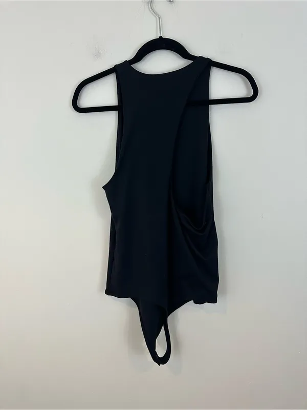 Abercrombie & Fitch High Neck Black Sleeveless Thong Bodysuit Top Size Large - Image 5