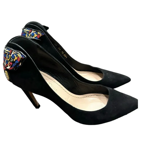Christian Dior Bee Accent Suede Slingback Pumps size 36.5 - Image 3