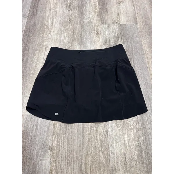 Athleta Run With It 14" Skort Black Athletic Running Tennis Skirt Women Medium - Image 4
