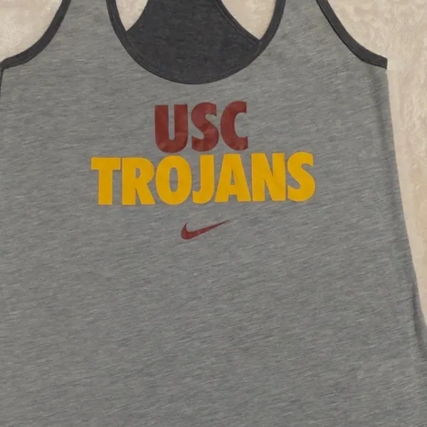 Nike USC Trojans Women Gray Dri-FIT Racerback Tank Top Small W52271 - Image 9