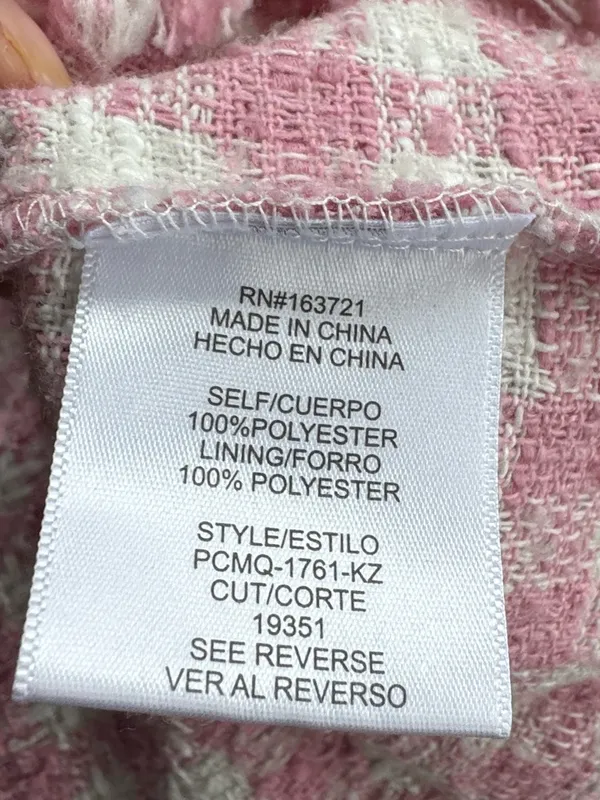 Bebop Tweed Mini Dress Pink White Small - Image 5