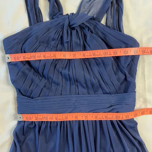 David's Bridal Women's 2 Blue Midi Brides Maid Dress Flowy Light Weight - Image 4