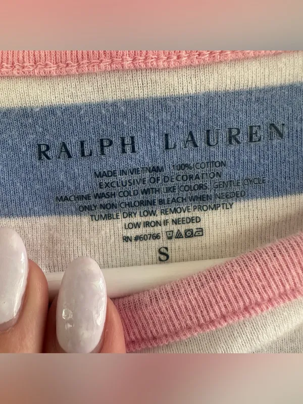 Ralph Lauren Striped Dress Embroidered Logo Women’s Small Blue White Preppy - Image 5