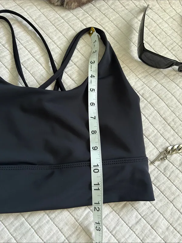Onzie yoga black workout strapy back sport bra L - Image 3