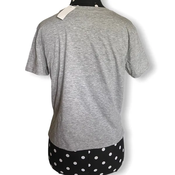 MTV Womens‎ Tee Size Medium Gray Cropped Tie Dye Logo Shirt Top NEW - Image 2