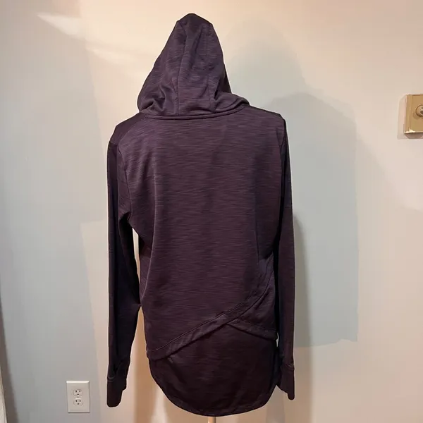 Women's Hooded Tunic Sweater Purple Size L - Image 6