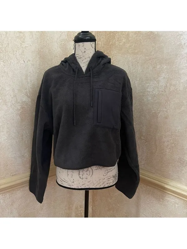 UGG Women's Myley Sherpa Hoodie color Gray Sz Large - Image 3