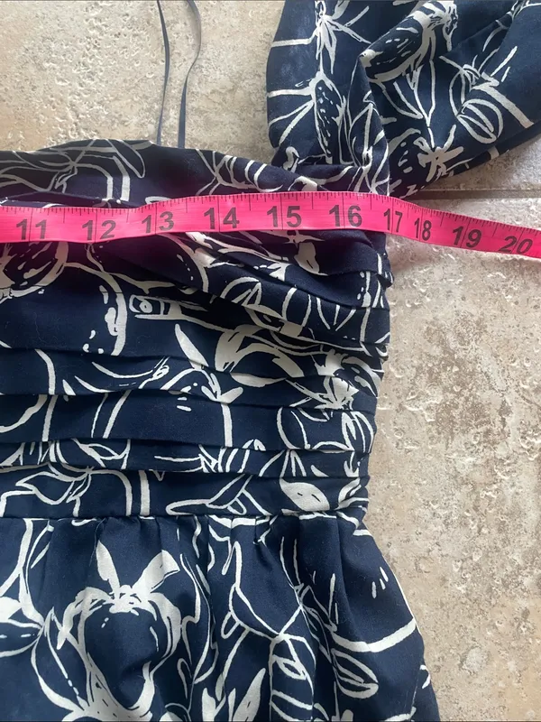 Abercrombie & Fitch Emerson Off-The-Shoulder Skort Navy Pattern - Image 14
