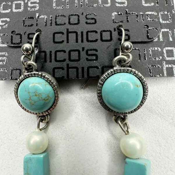 Chico's Jeniece Faux Turquoise Dangle Earrings ✨ - Image 4