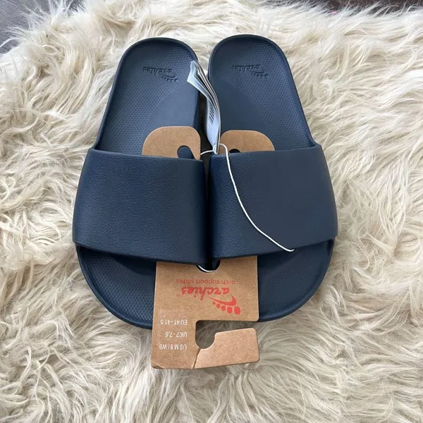 NWT Archies Navy Blue Arch Support Slides Sandals Size US Mens 8 Womens 9 - Image 2