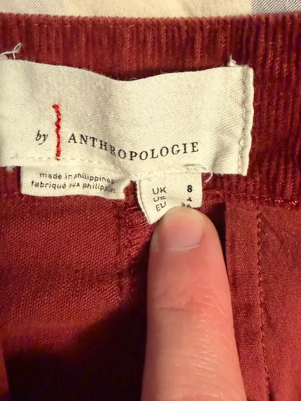 By Anthropologie Low-Rise Flare Corduroy Pants burgundy size 4 bohemian fall - Image 8