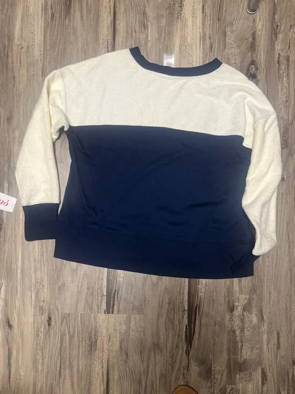 Patriots Navy and White Crewneck Pullover Sweatshirt Blue Size undefined - Image 5
