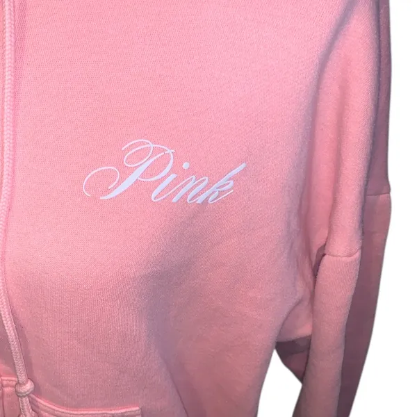 Victoria’s Secret Pink Light Pink Lounge Everyday Full Zip Hoodie Sweatshirt - Image 3