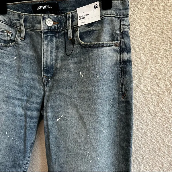 Express Women’s NWT Super Skinny Mid‎ Rise Stretch Jeans Original Size 8R - Image 5