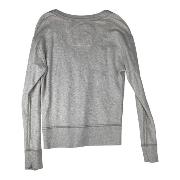 Hollister size medium Light Gray deep v V-Neck lightweight y2k sweatshirt - Image 2