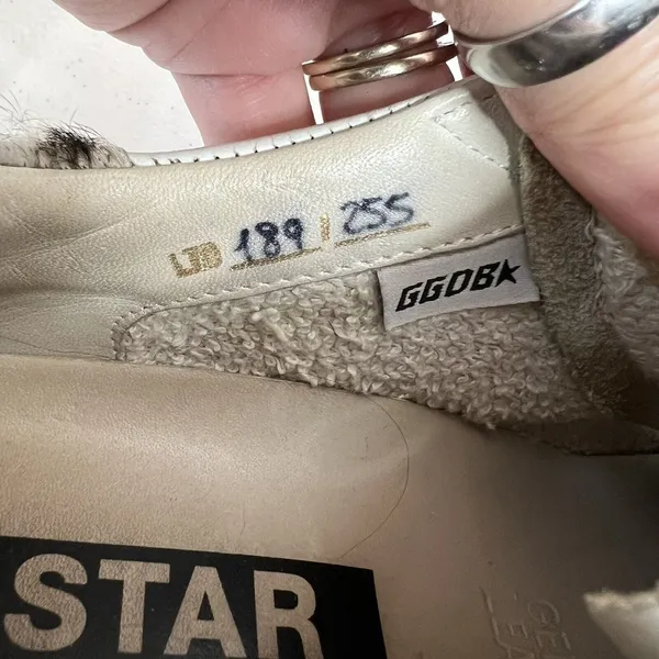 Golden Goose Size 41 Superstar Hi-Star Sneakers White Leather Zebra LTD 189/255 - Image 10
