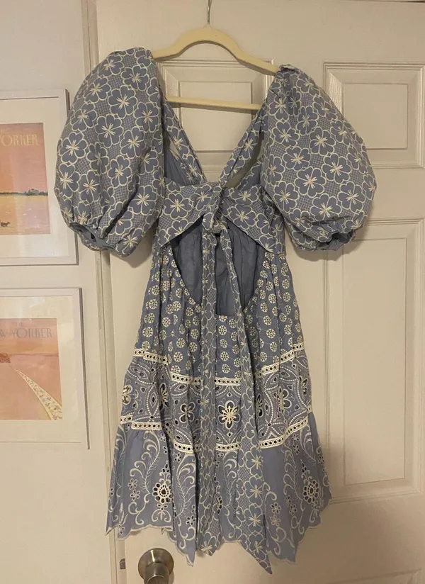 Alice + Olivia Mini Dress Blue - Image 3