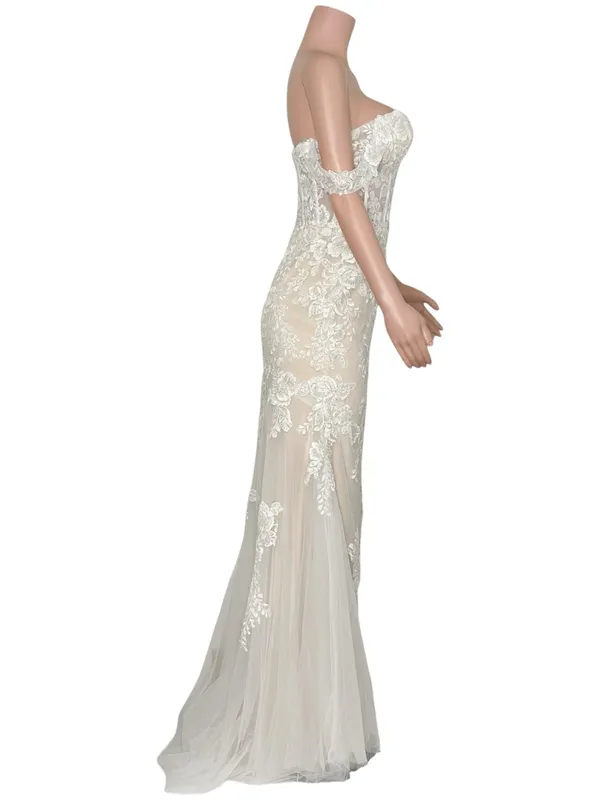LULUS Luxe Endless Dedication Embroidered Off-the-Shoulder Dress, White, 6 (US) - Image 7