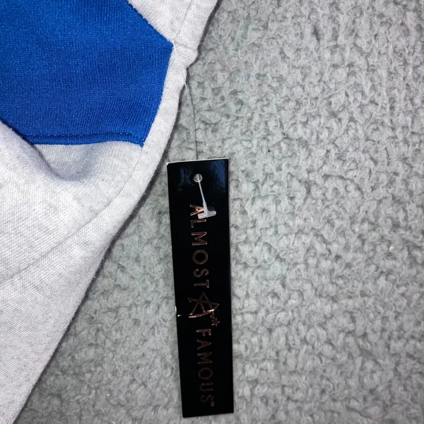 Rugby Polo Sweatshirt Women 1X Gray Blue Red Stripe Cropped L/S Soft‎ Sporty - Image 10