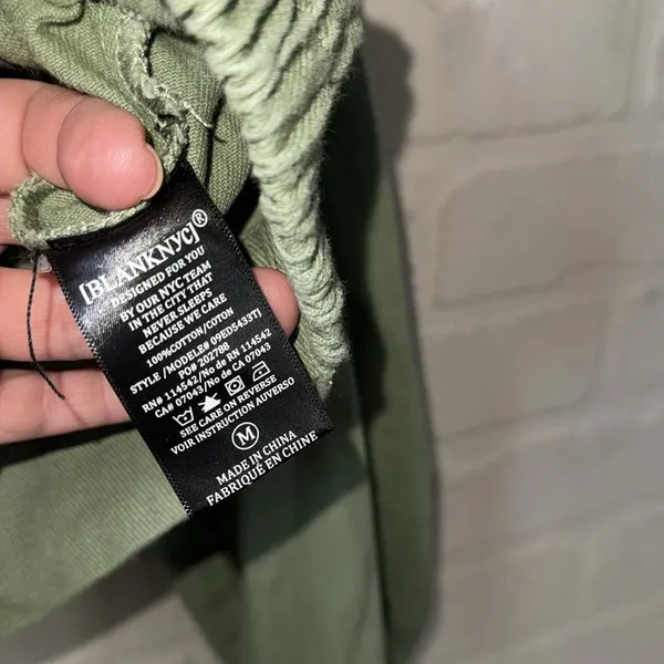 Blank NYC jacket Green Double-Breasted cropped trench medium NEW moto - Image 4