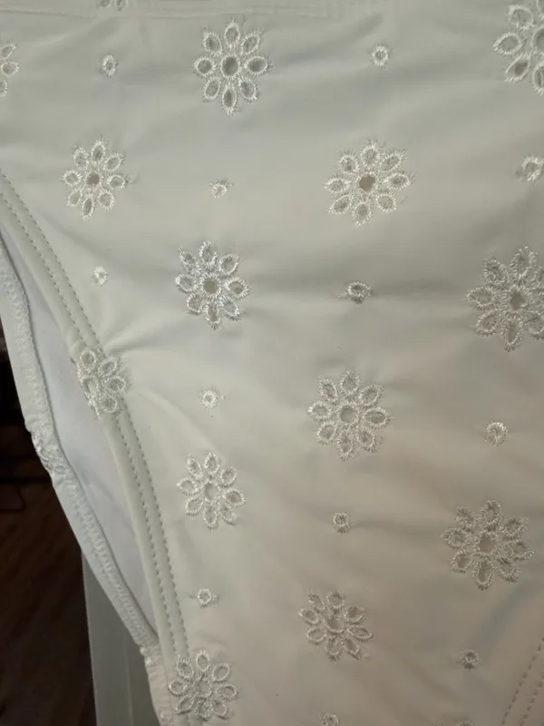 Wild Fable White Eyelet High Waist Cheeky Bikini Bottom - Image 5