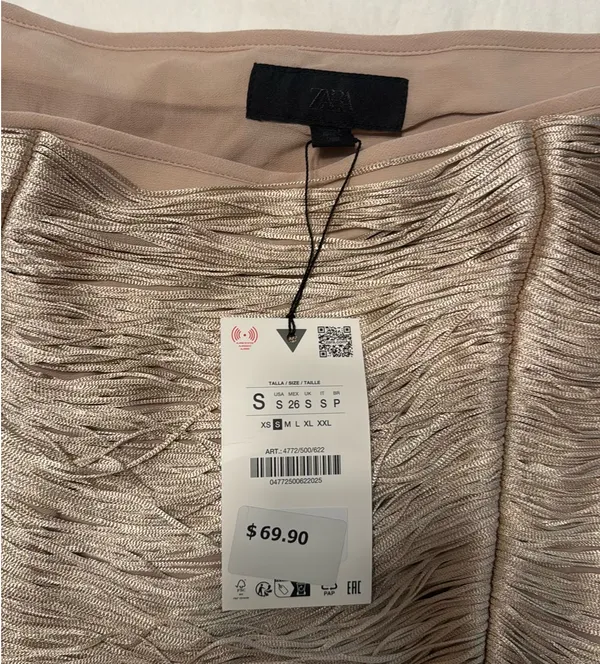 Zara Fringed Mini Skirt - Image 3