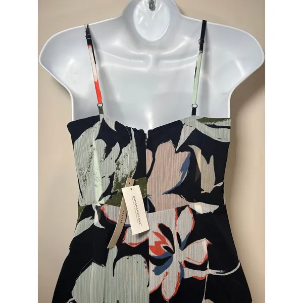Banana Republic Maxi Dress Navy Blue Floral Tiered Ruffle Wedding Guest NWT 2P - Image 6