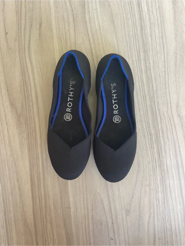 Rothy's Black Flats with Blue Trim - Image 10